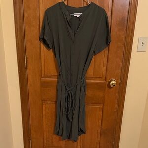 LOFT Dark Green Midi Dress